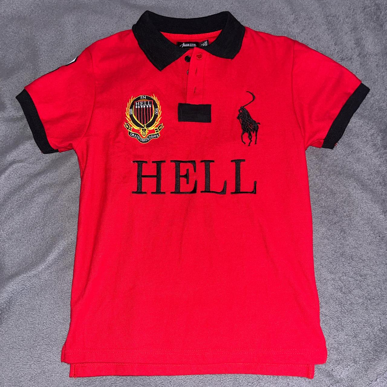 Red Lowlife Hell Polo Size Small (runs small in my... - Depop