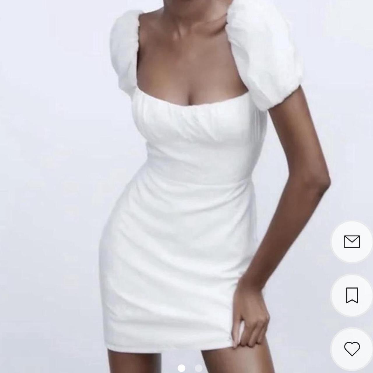 Zara Women's White Dress | Depop