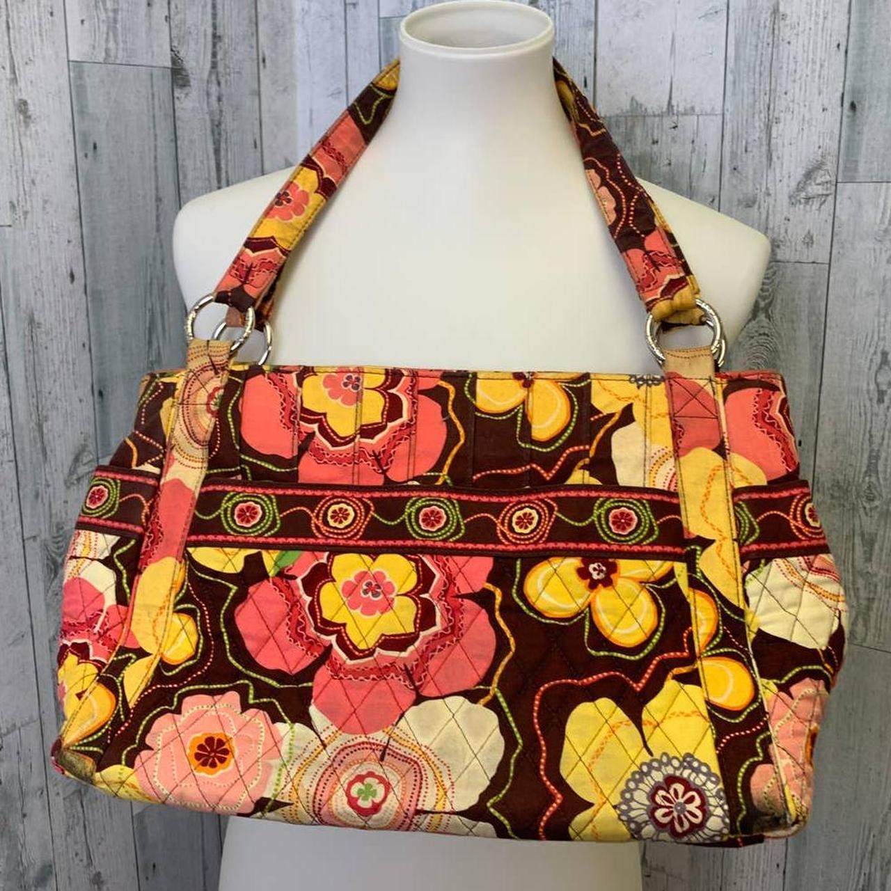 Vera Bradley Pink Orange Yellow Floral Quilted Zip To… - Gem