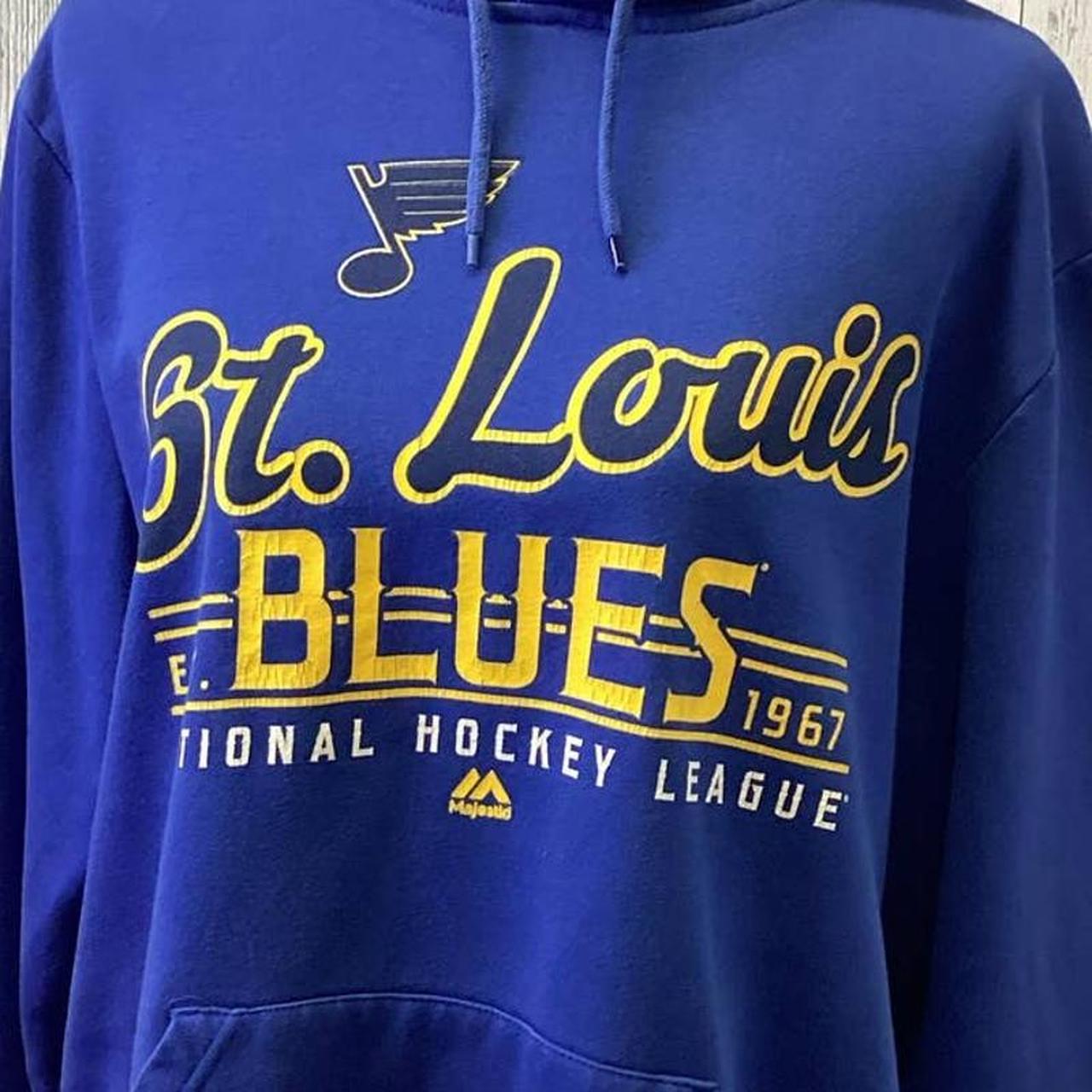 Men's Majestic St. Louis Blues Hockey Grey Blue - Depop