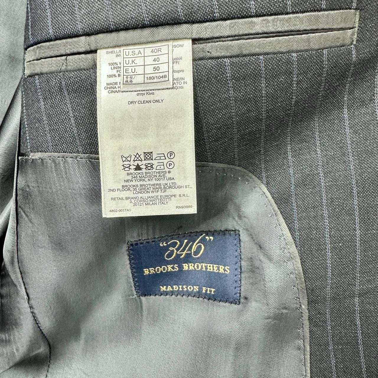 This is a men's Brooks Brothers 346 gray pinstripe... - Depop