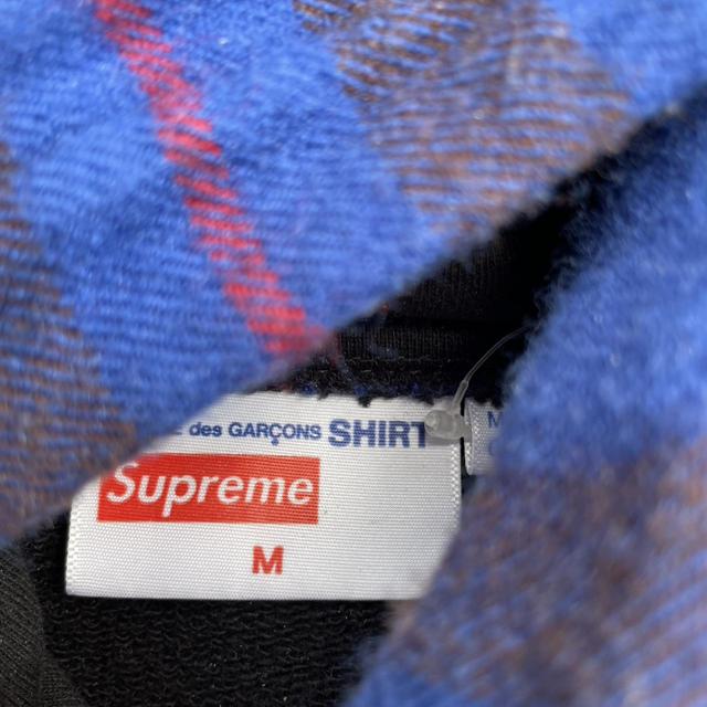 Cdg supreme plaid clearance hoodie