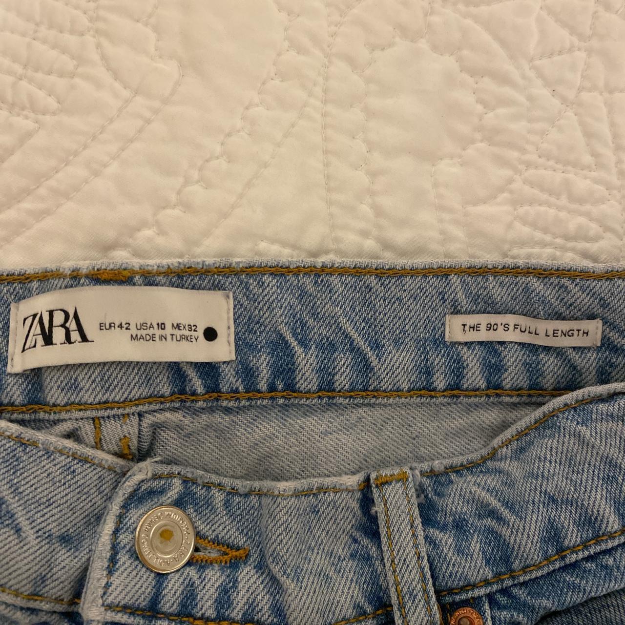 Zara 90 high waisted full length jeans in a light... Depop