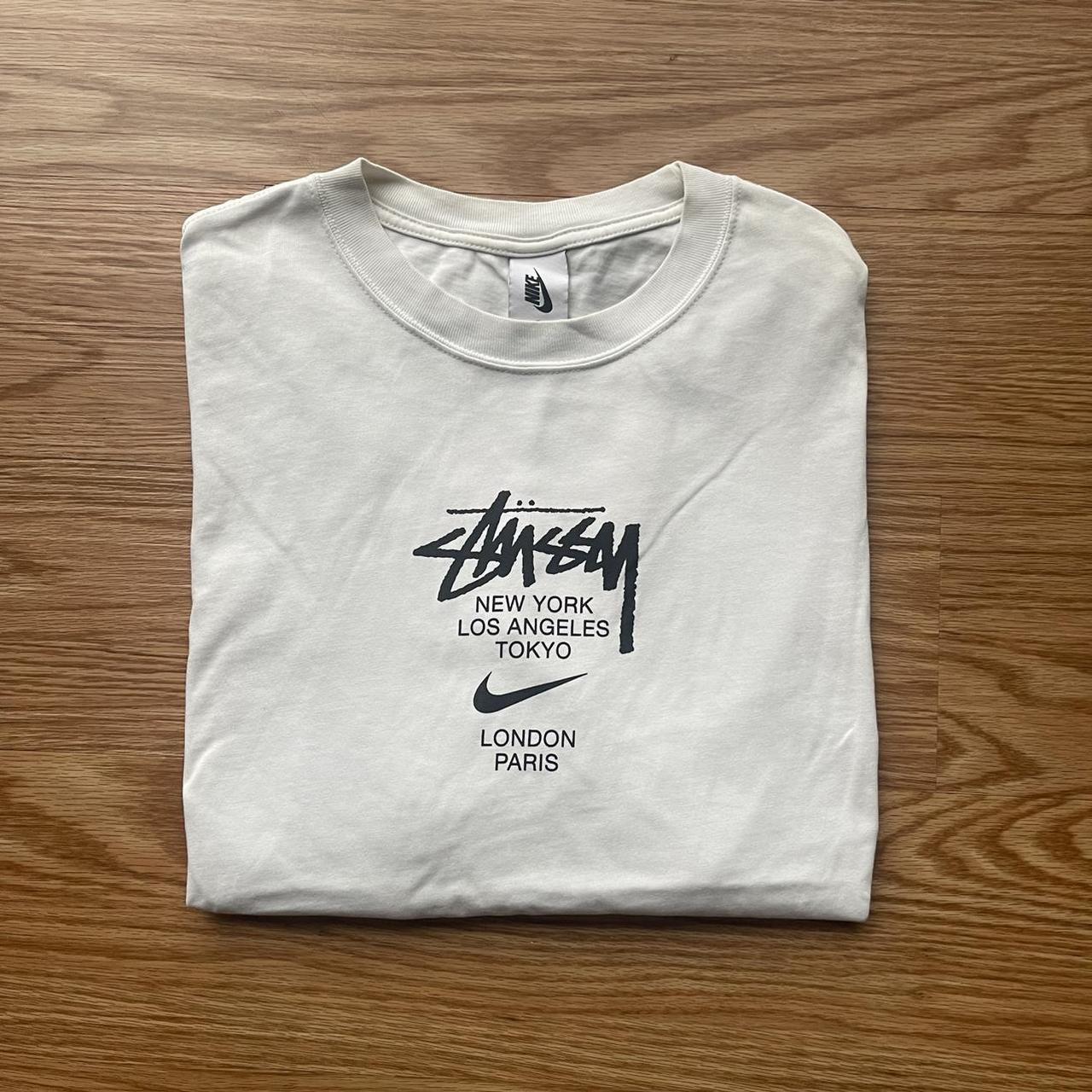 Stussy x Nike tshirt Size XL Small yellow stain on... - Depop