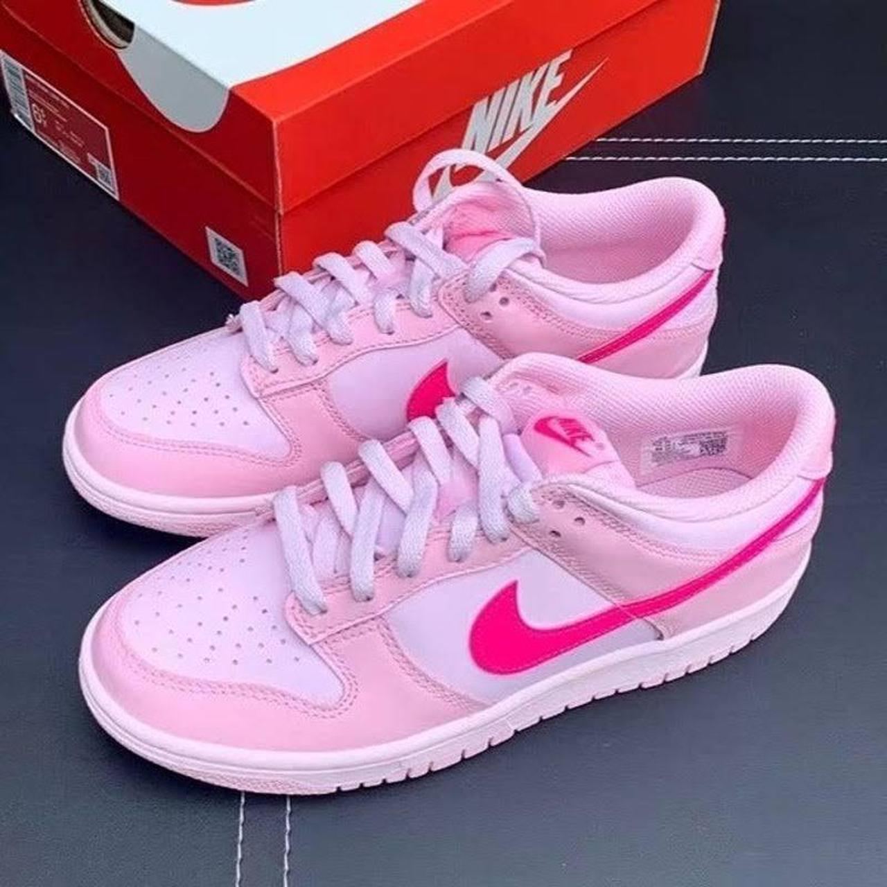 Barbie triple pink nike dunks size women’s 8 never... - Depop