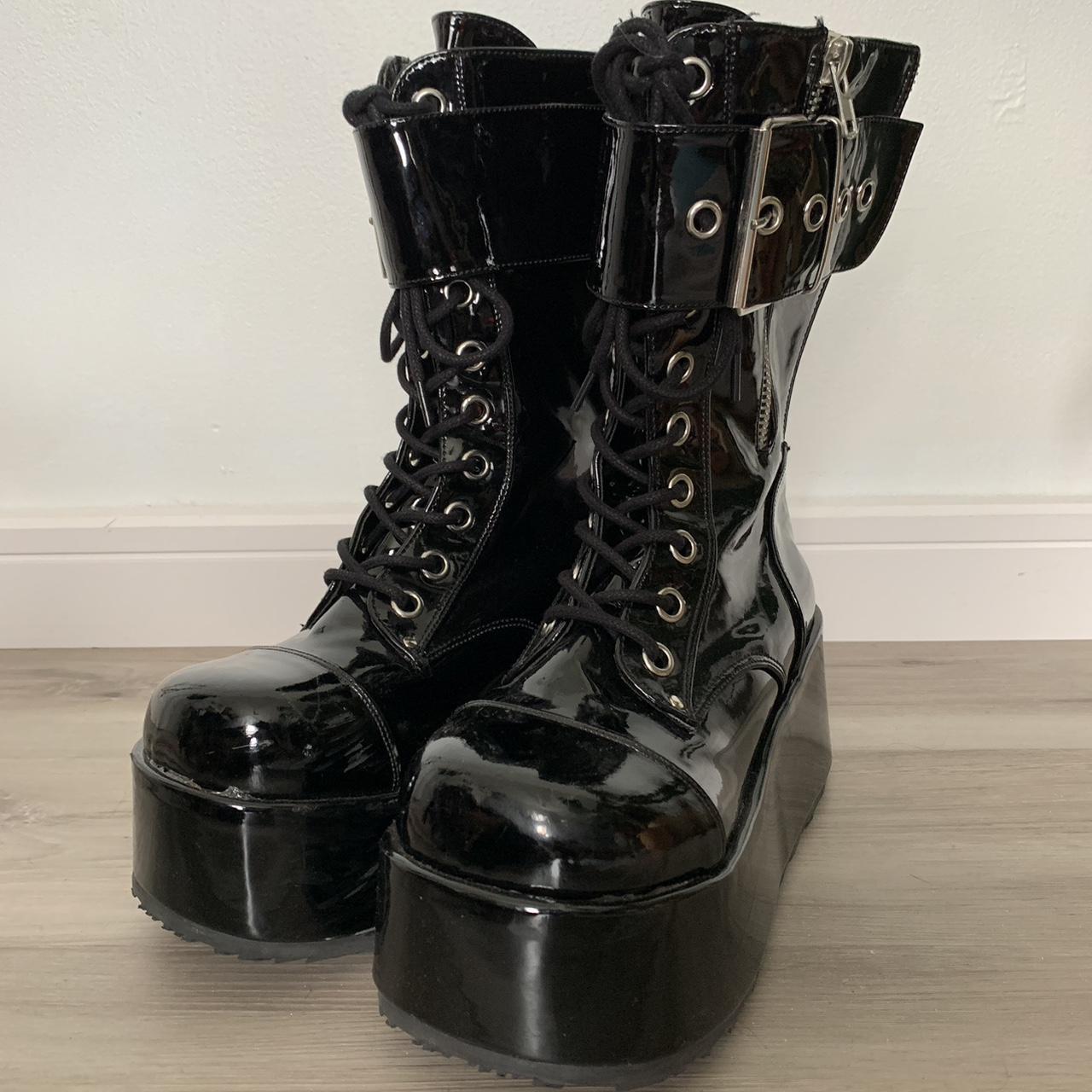 demonia petrol ankle boots