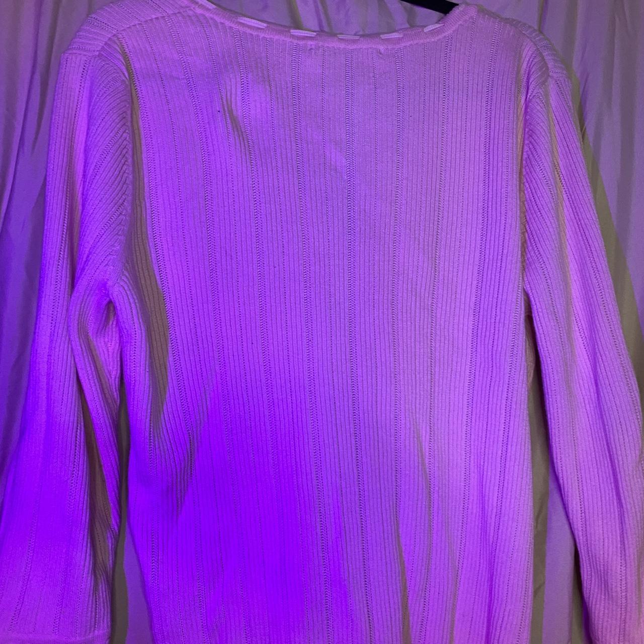 Pink Ribbed Cardigan Depop