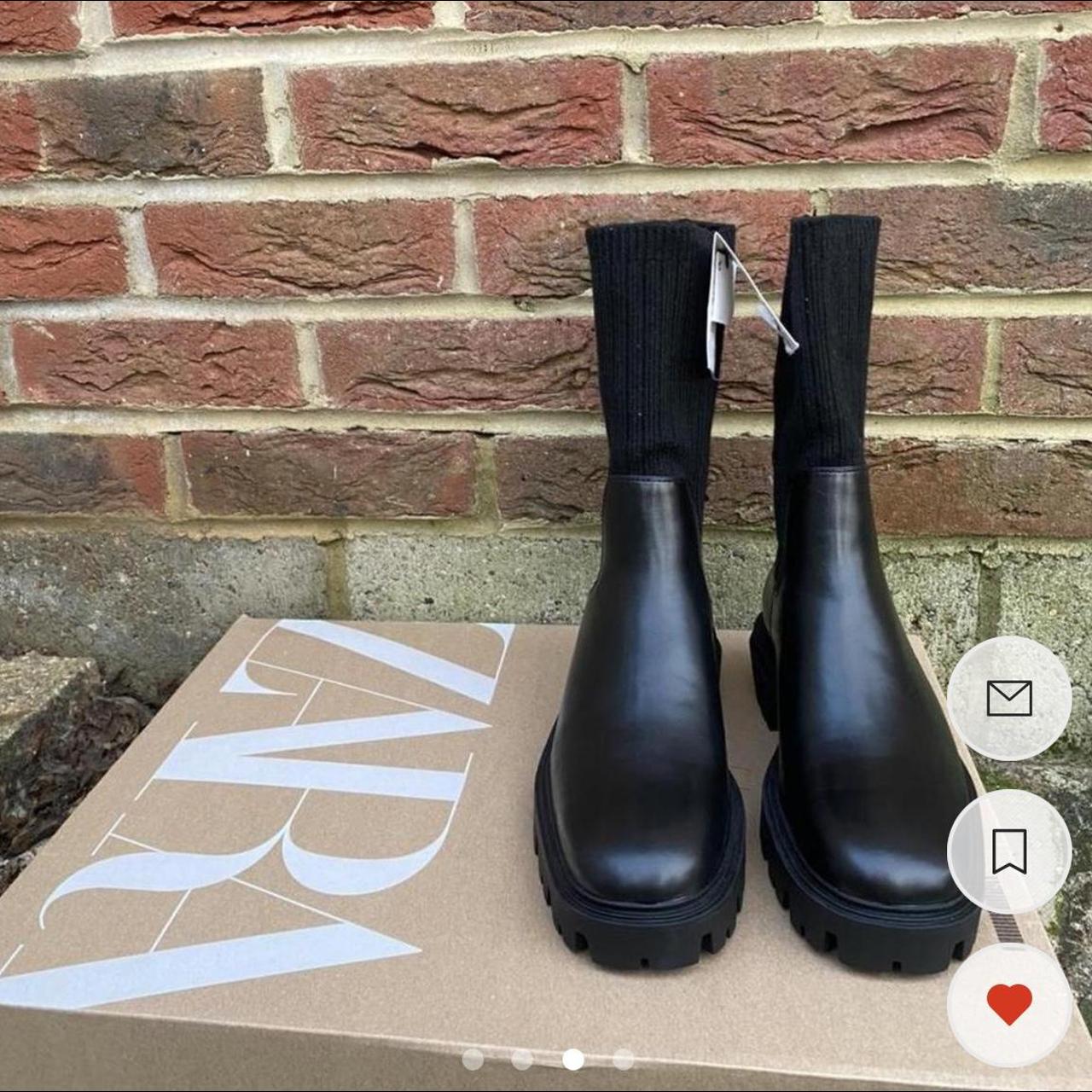 Zara Women's Black Boots Depop