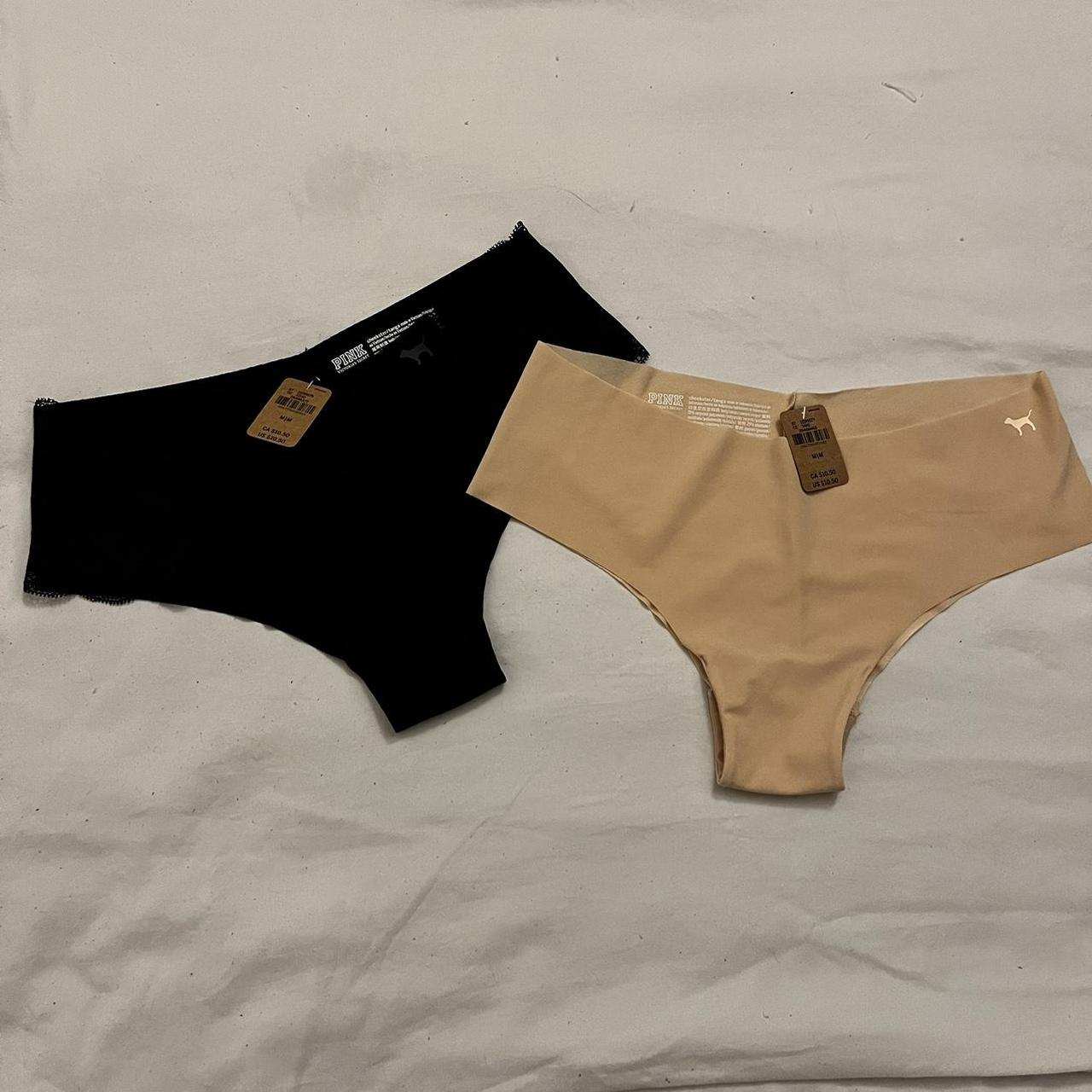 Victoria's Secret Women's Black and Tan Panties | Depop