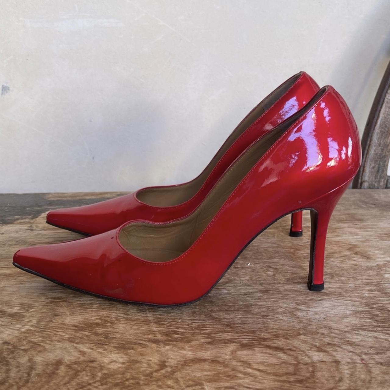 STUART WEITZMAN Sexy Candy Apple Red Patent Leather... - Depop