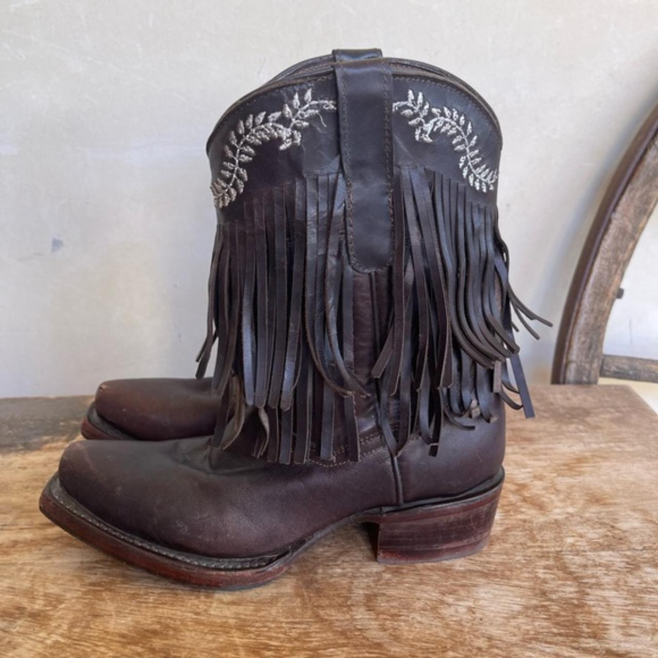 SOTO Cowboy Boots Kids Fringed Embroidered Dk Depop