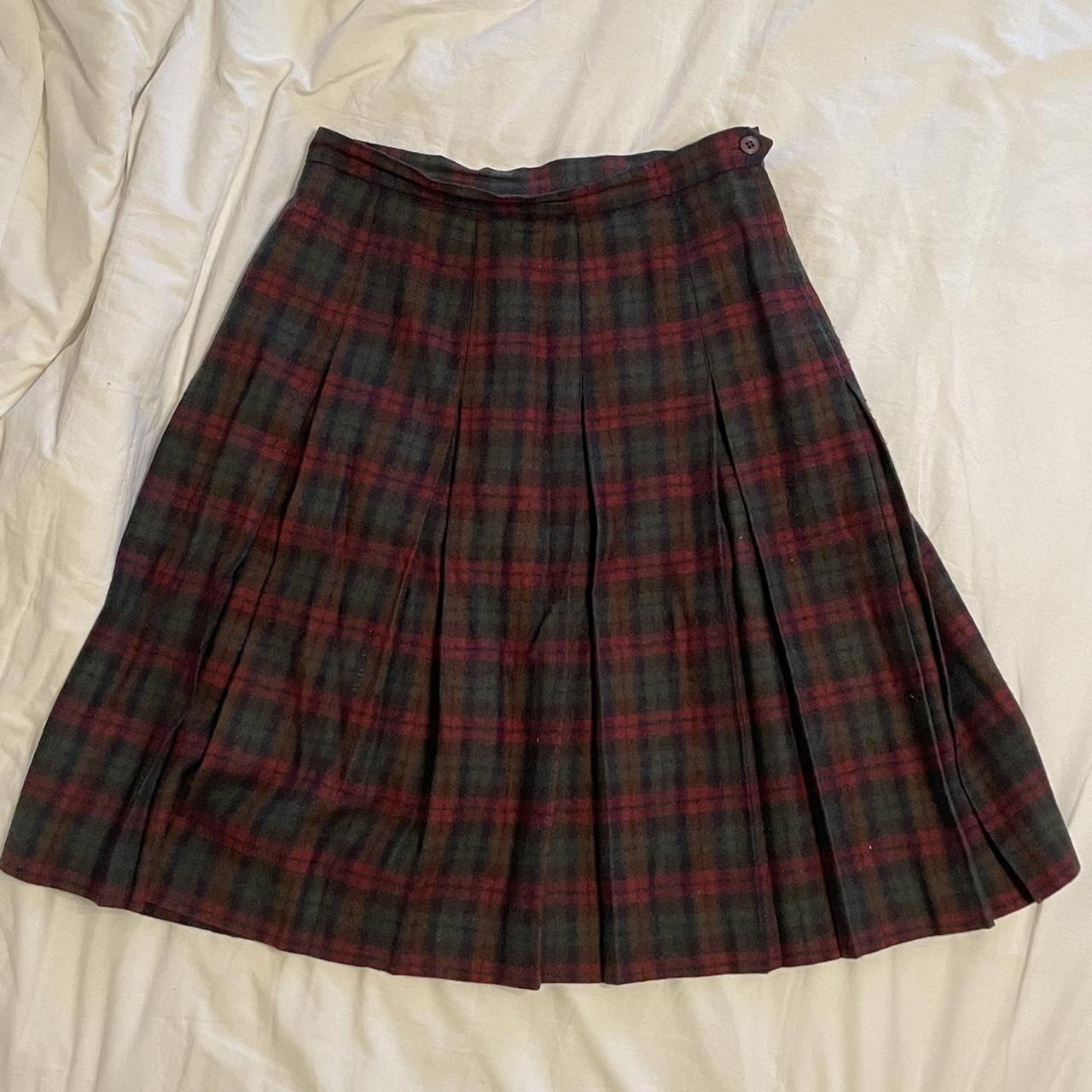 Vintage wool tartan skirt Fits a M Waist 14 1/2... Depop