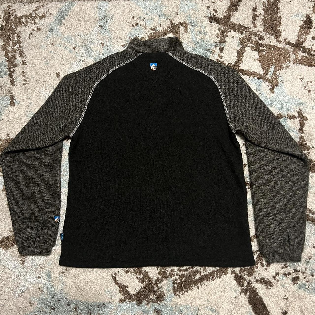 Kuhl Alfpaca Fleece Pullover Sweater 1/4 Zip Black - Depop