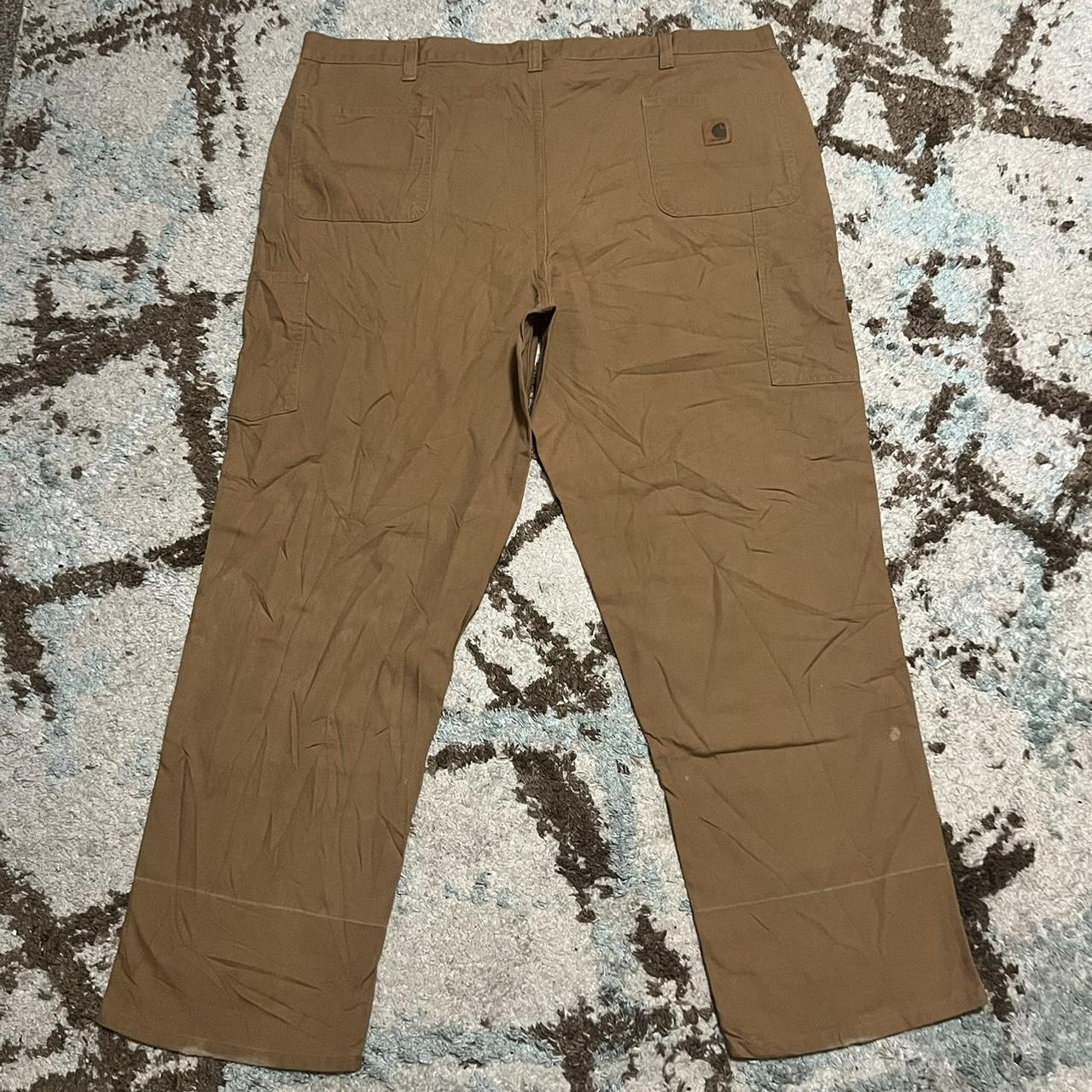 Carhartt Canvas Carpenter Pants Size 46x32 Brown... - Depop