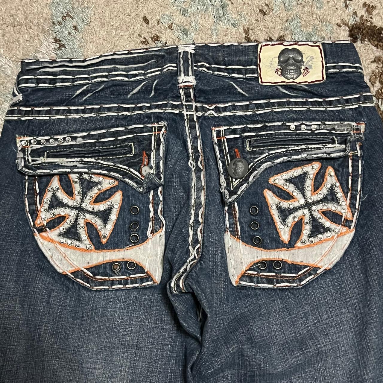 Laguna Beach Skull offers Button White Stitching Jeans