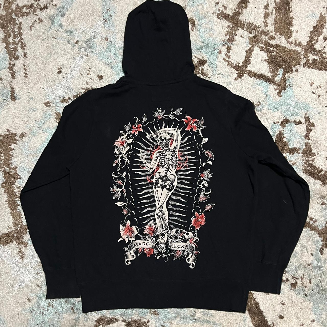 樹 Marc Ecko Skeleton Flowers Full Zip Hoodie Medium | Depop