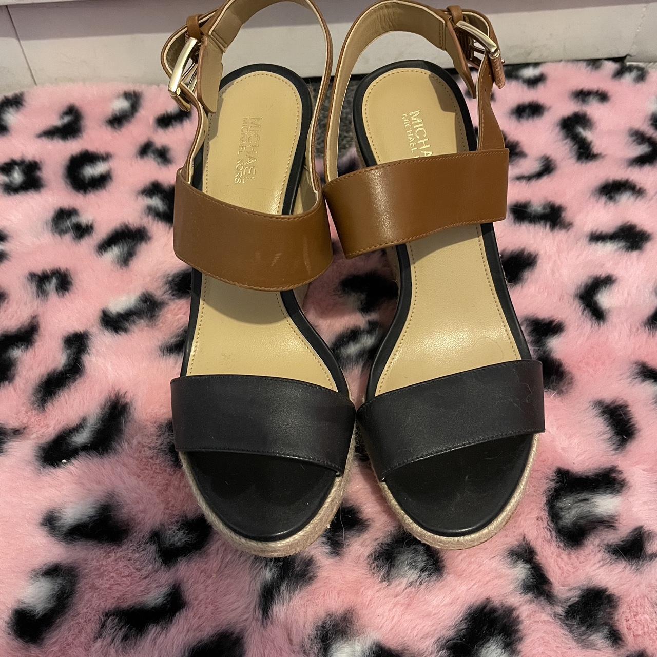 michael kors blue wedges