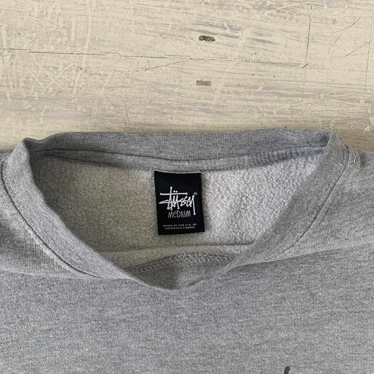 Grey Stüssy Sweatshirt With Stüssy Back Print  - Depop