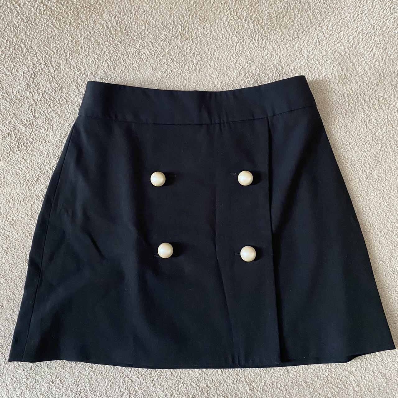 Zara Mini Skirt with Pearl Bead Buttons #zara... - Depop