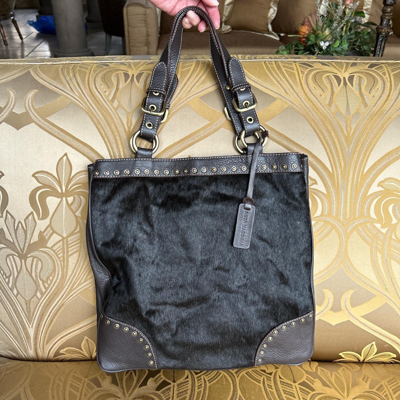 Leather Handbags Aqua Madonna Fur Purse Aqua Madonna Fox Fur Bag