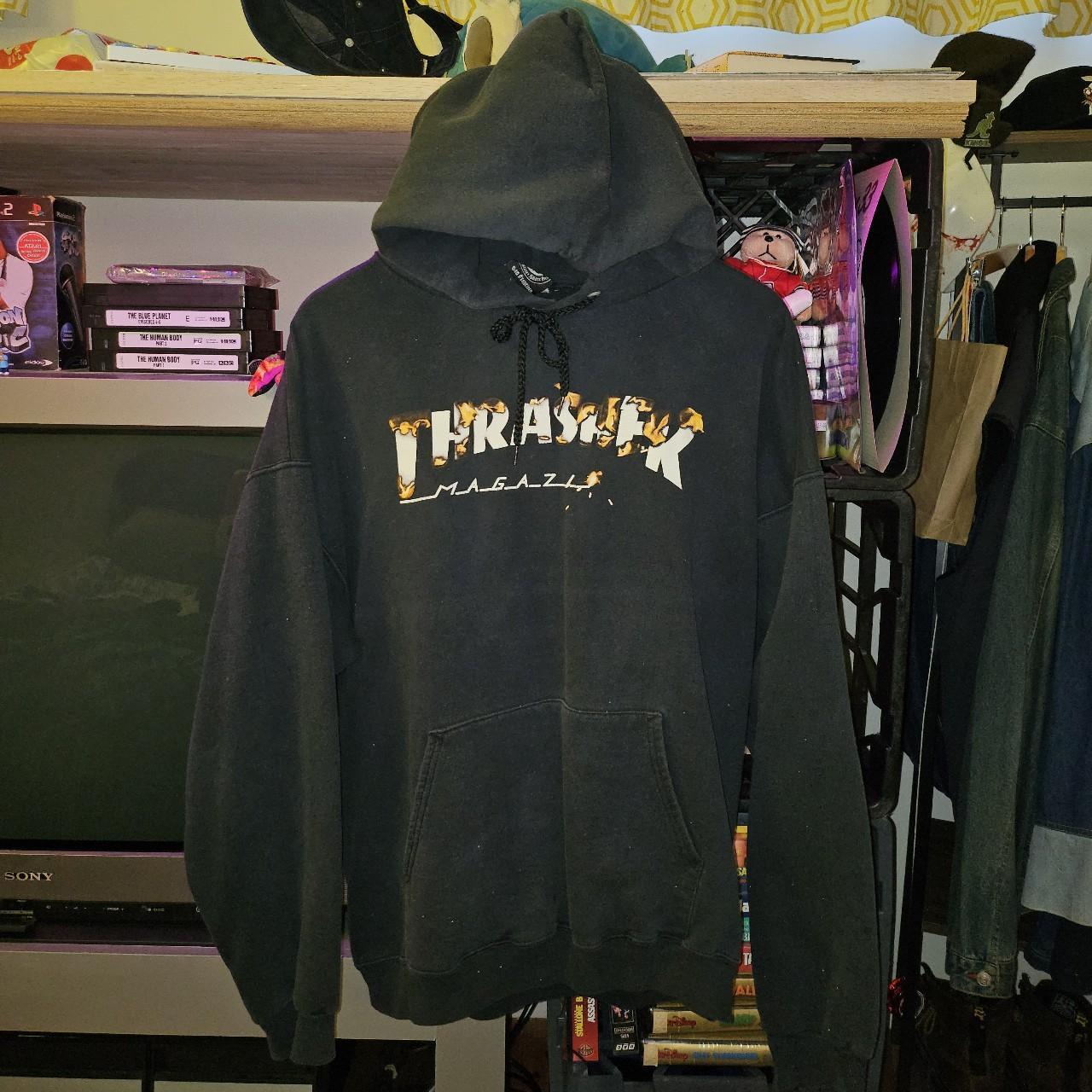 Thrasher Intro Burner Hoodie Size large Depop