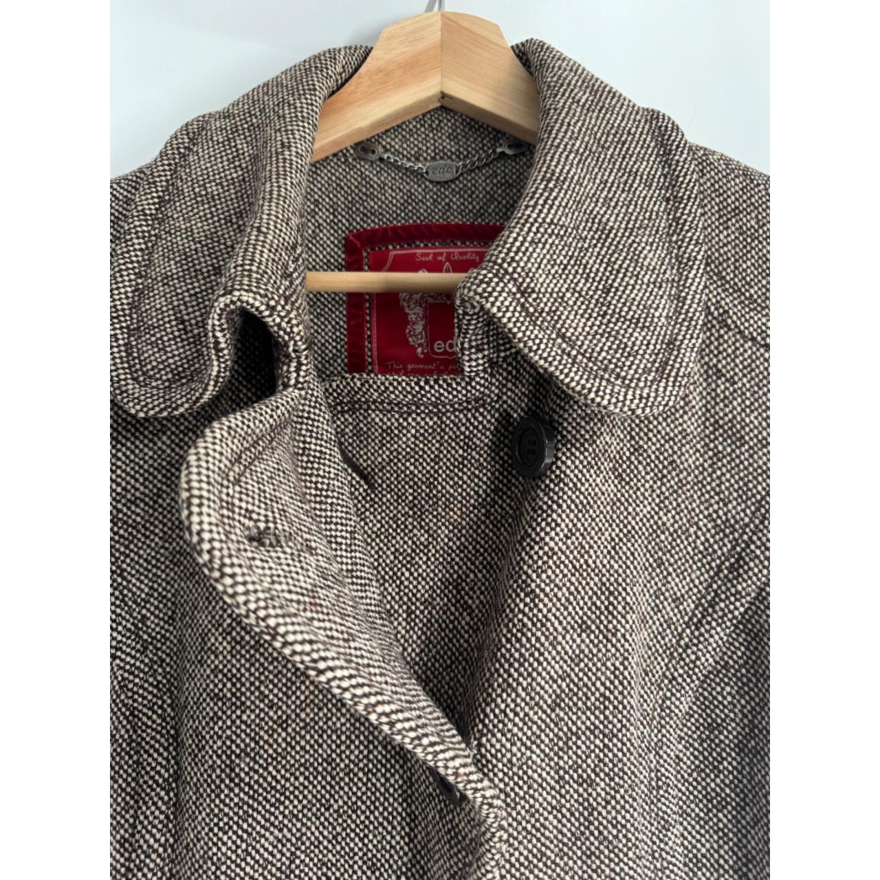 Espirit Tweed Wool Chestnut Brown Pea Coat Women's... - Depop