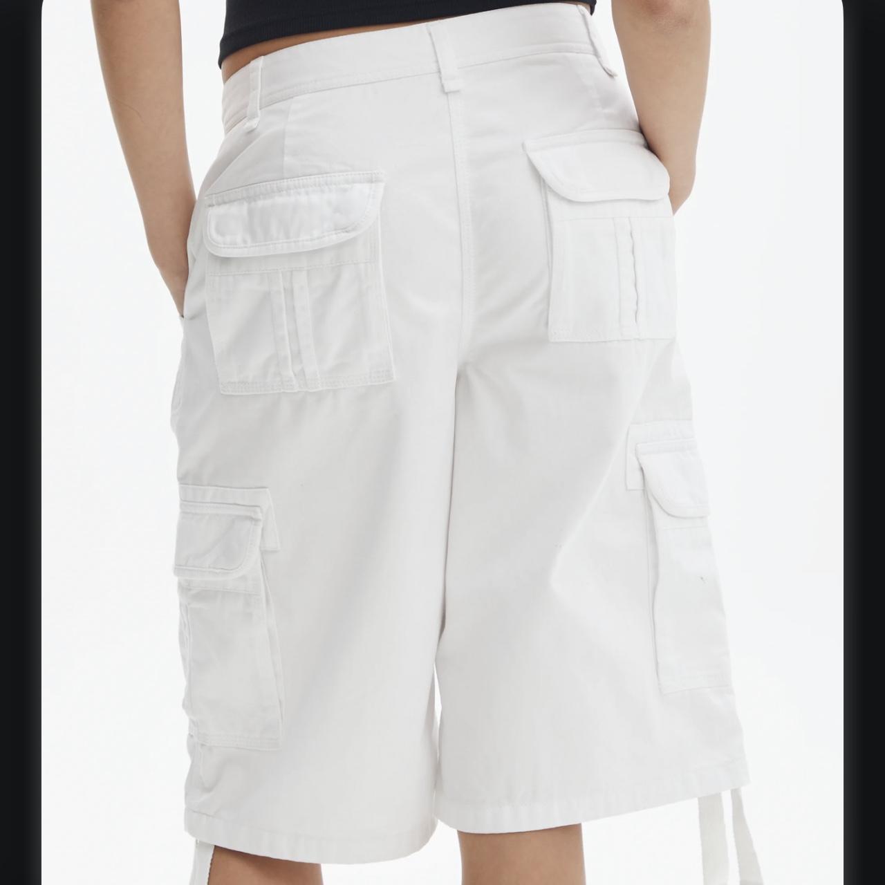 glassons long cargo jorts white size 10 worn once... Depop