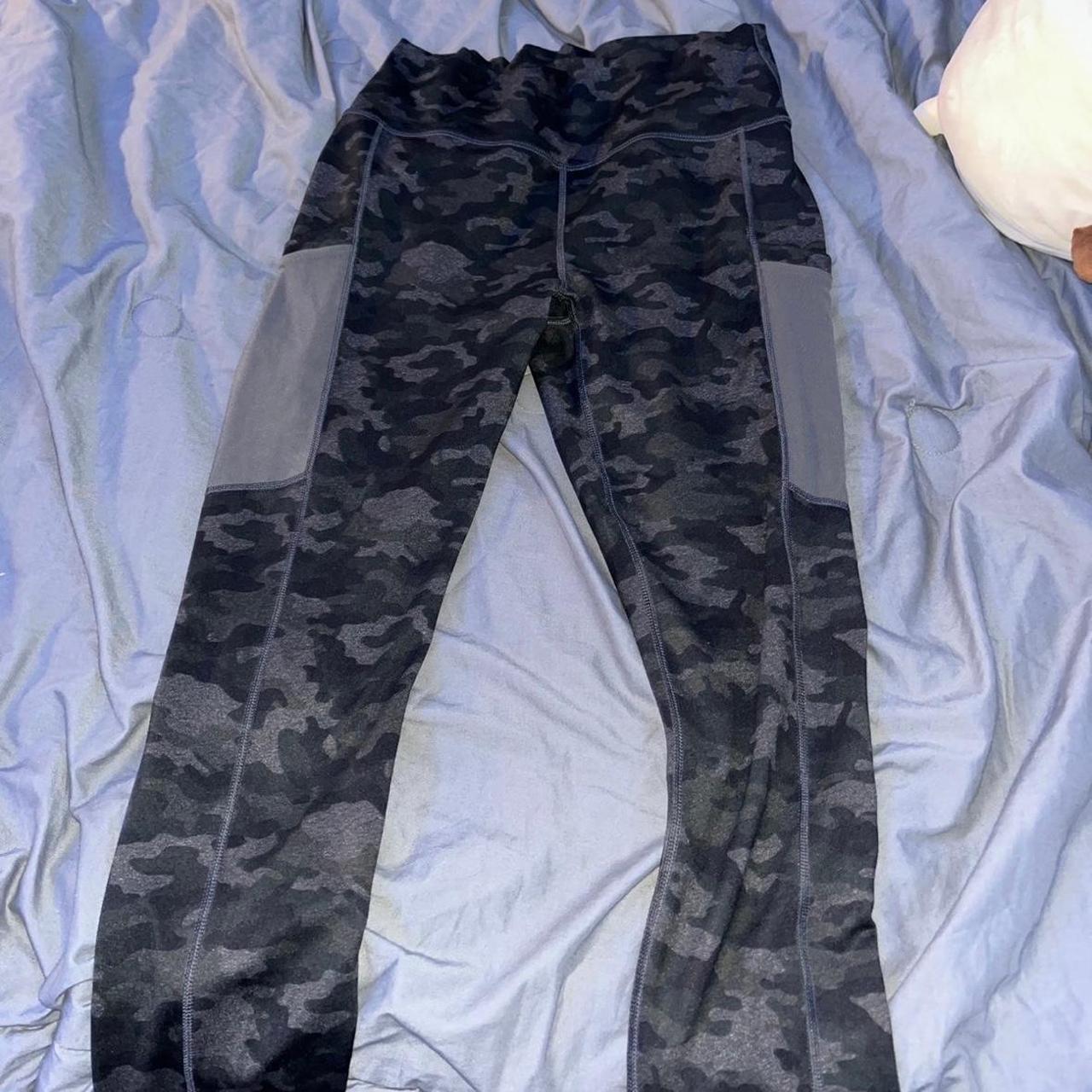 Fabletics’s Black and Grey Camo Leggings w/ pockets. Depop