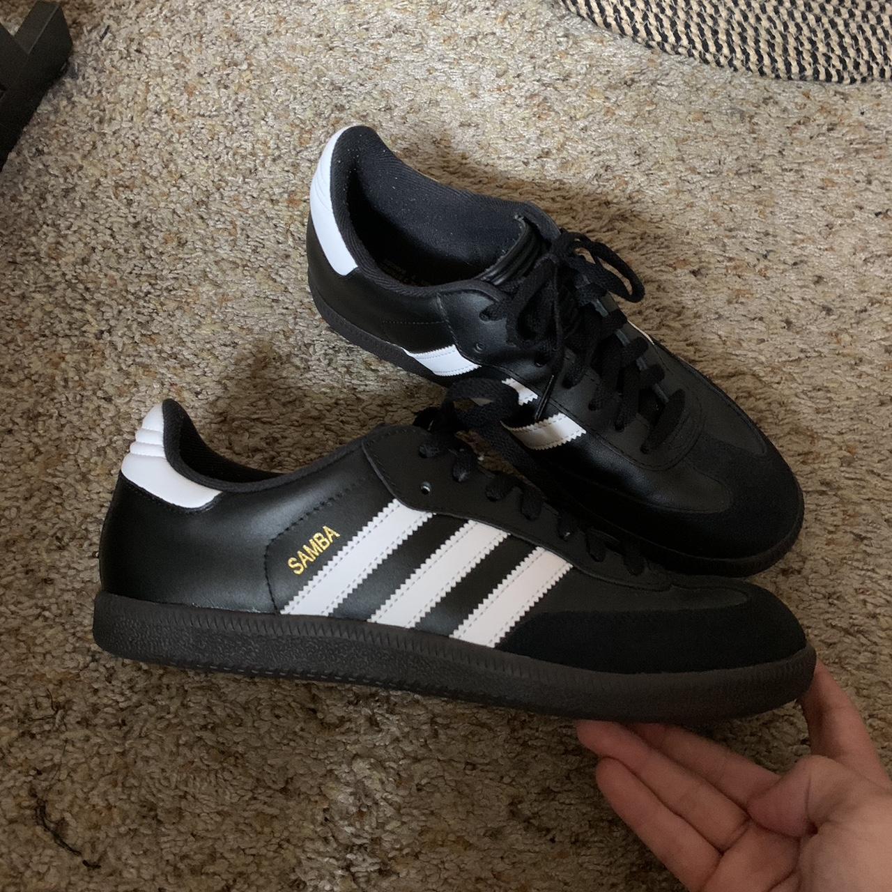 Adidas Classic Sambas Black/White Size M 8.5/ W... - Depop