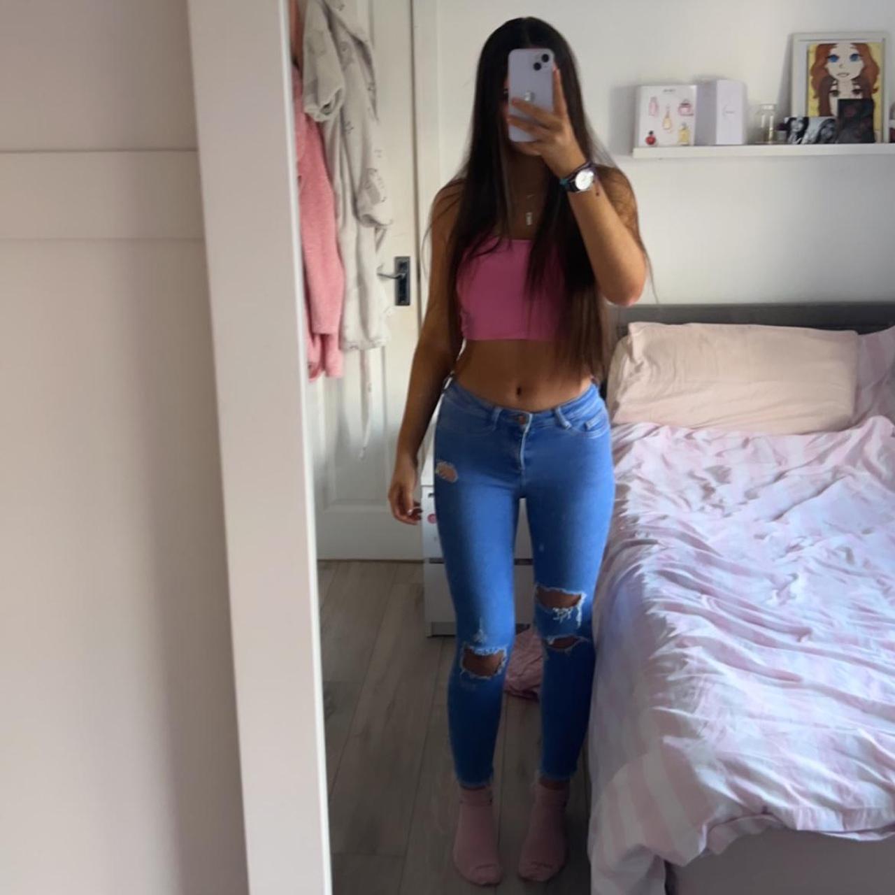 Skinny jeans •Age 13 girls •new look •worn a few... - Depop