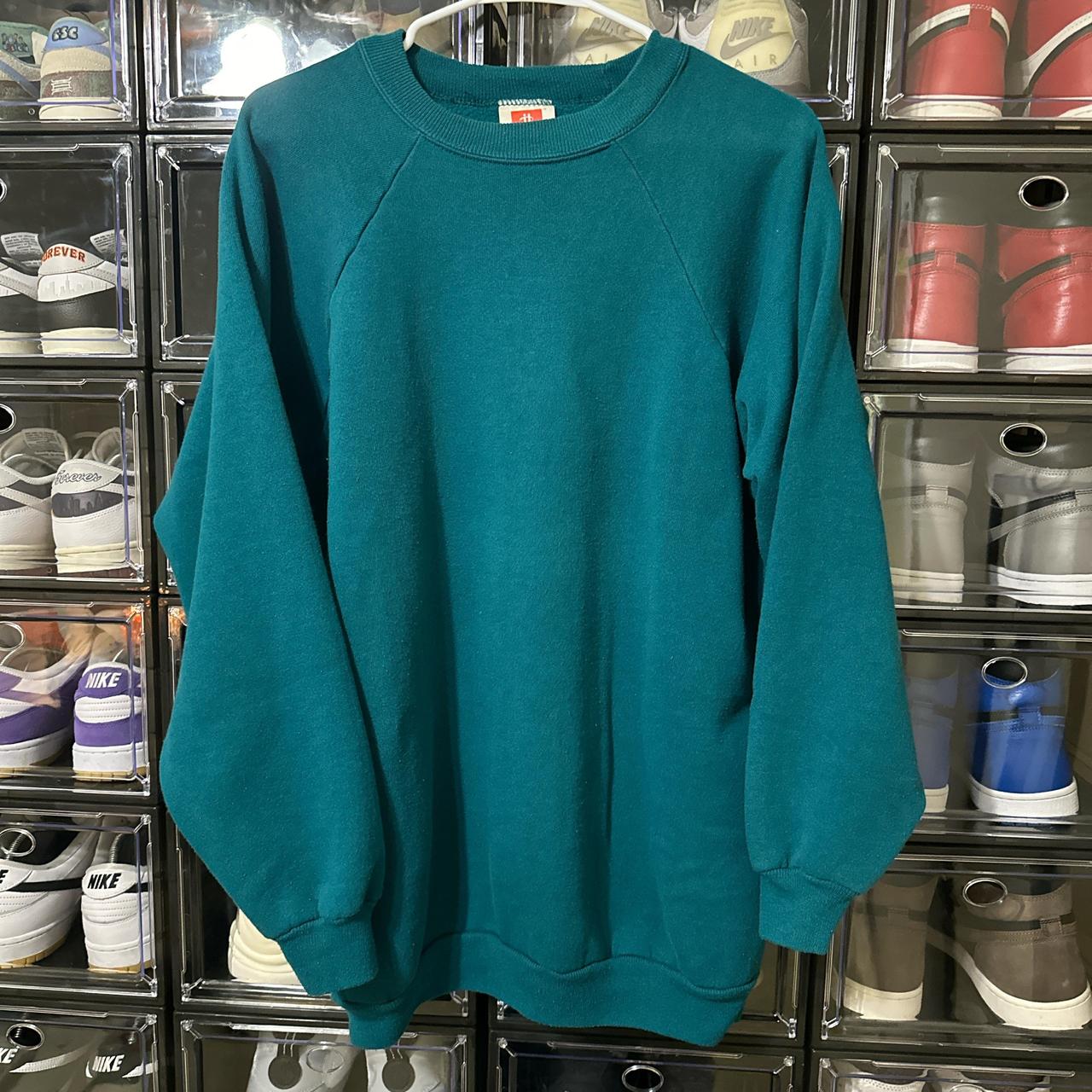 Teal Green Hanes Blank Crewneck Size 2X Big Made In... - Depop