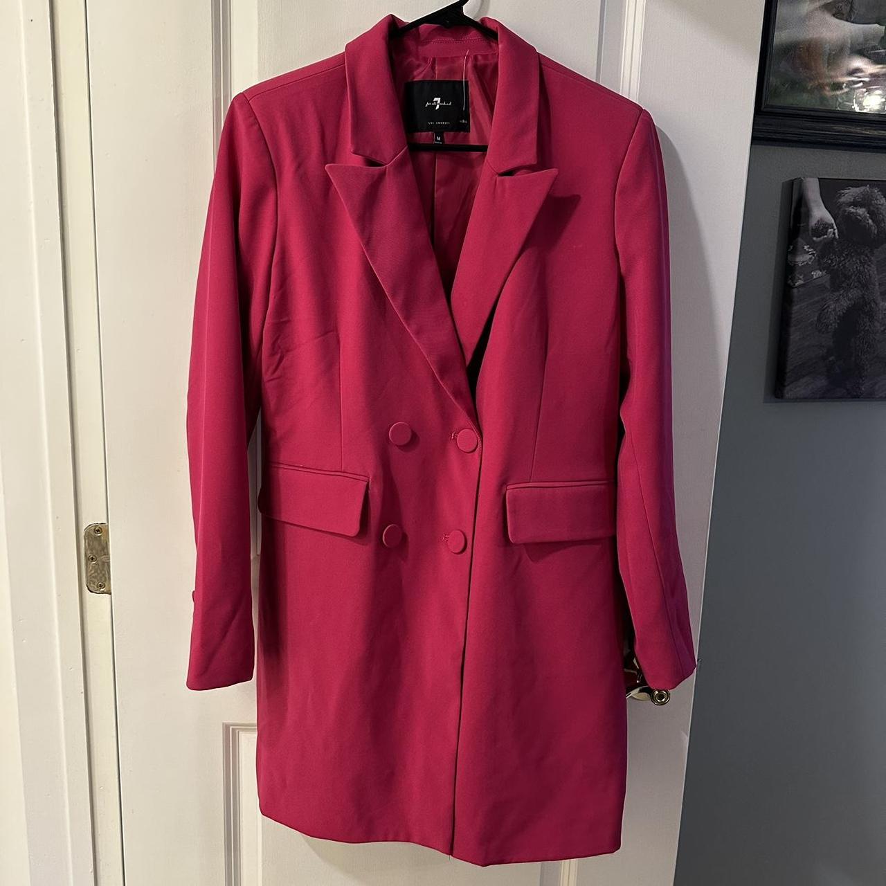 Hot pink 7 For All Mankind blazer! Size M! In good... - Depop