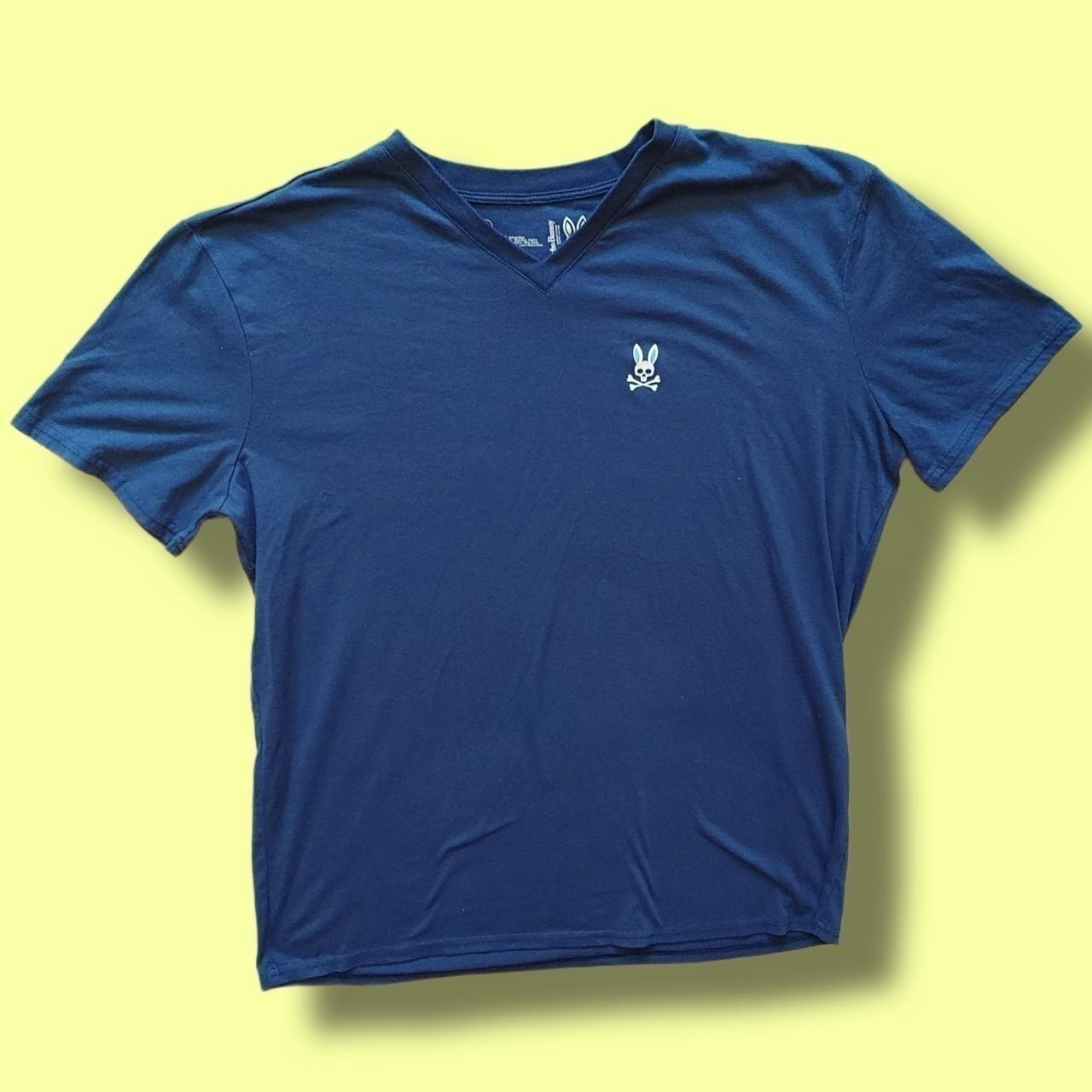 Psycho Bunny Men's Navy and Blue T-shirt