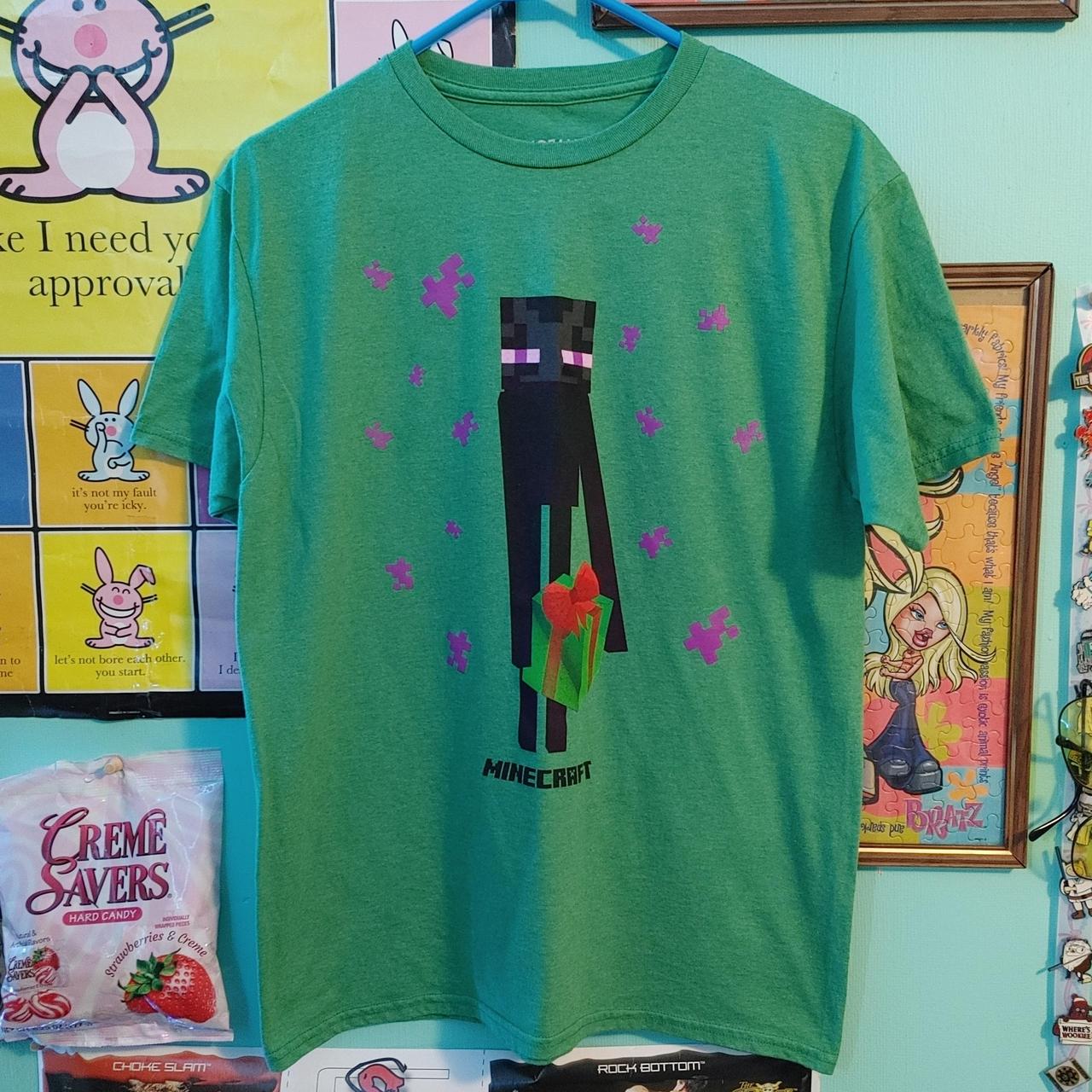 Green Graphic Tshirt Minecraft Christmas Shirt... Depop