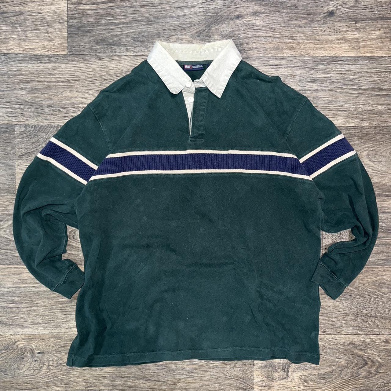 - Early 00’s Faded Glory Rugby Long Sleeve Polo... - Depop