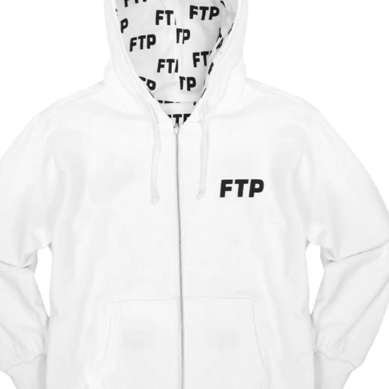 FTP white reversable hoodie Large ftp hoodie