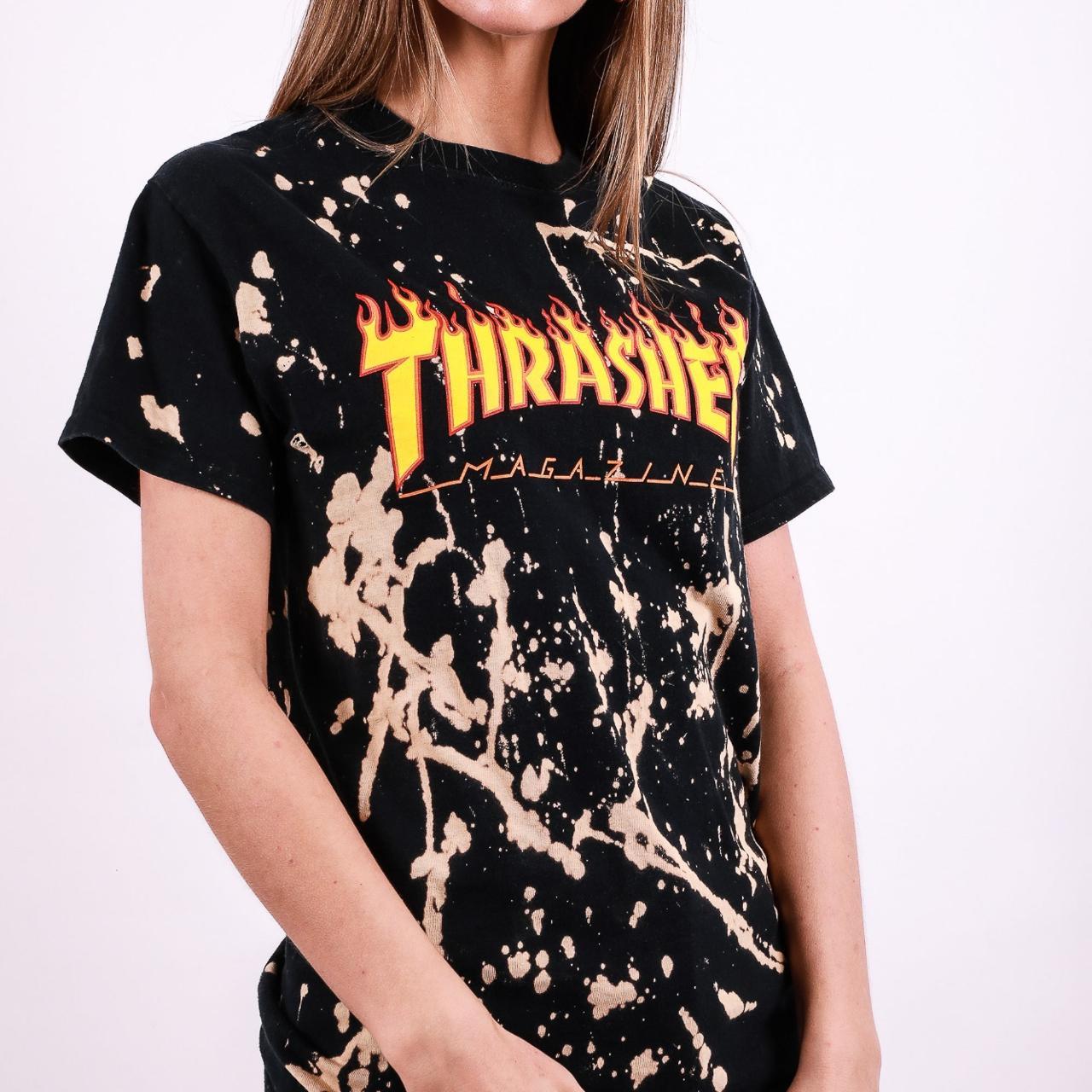 Vintage Thrasher Short Sleeve T-Shirt in Black... - Depop