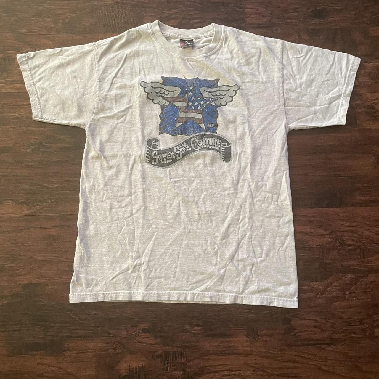 Men's White and Blue T-shirt | Depop