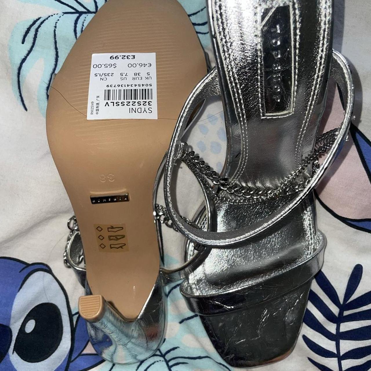 topshop silver heels