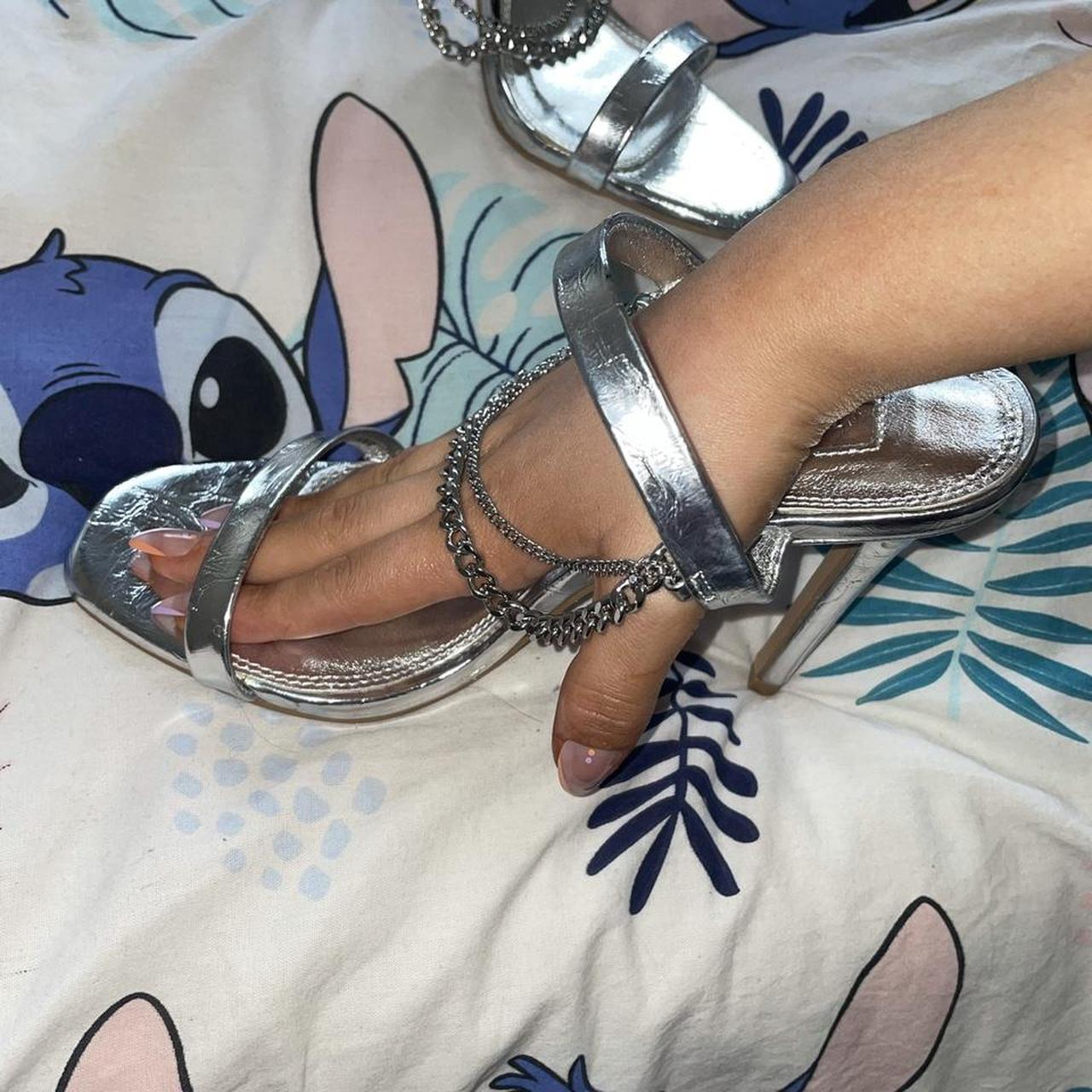 topshop silver heels