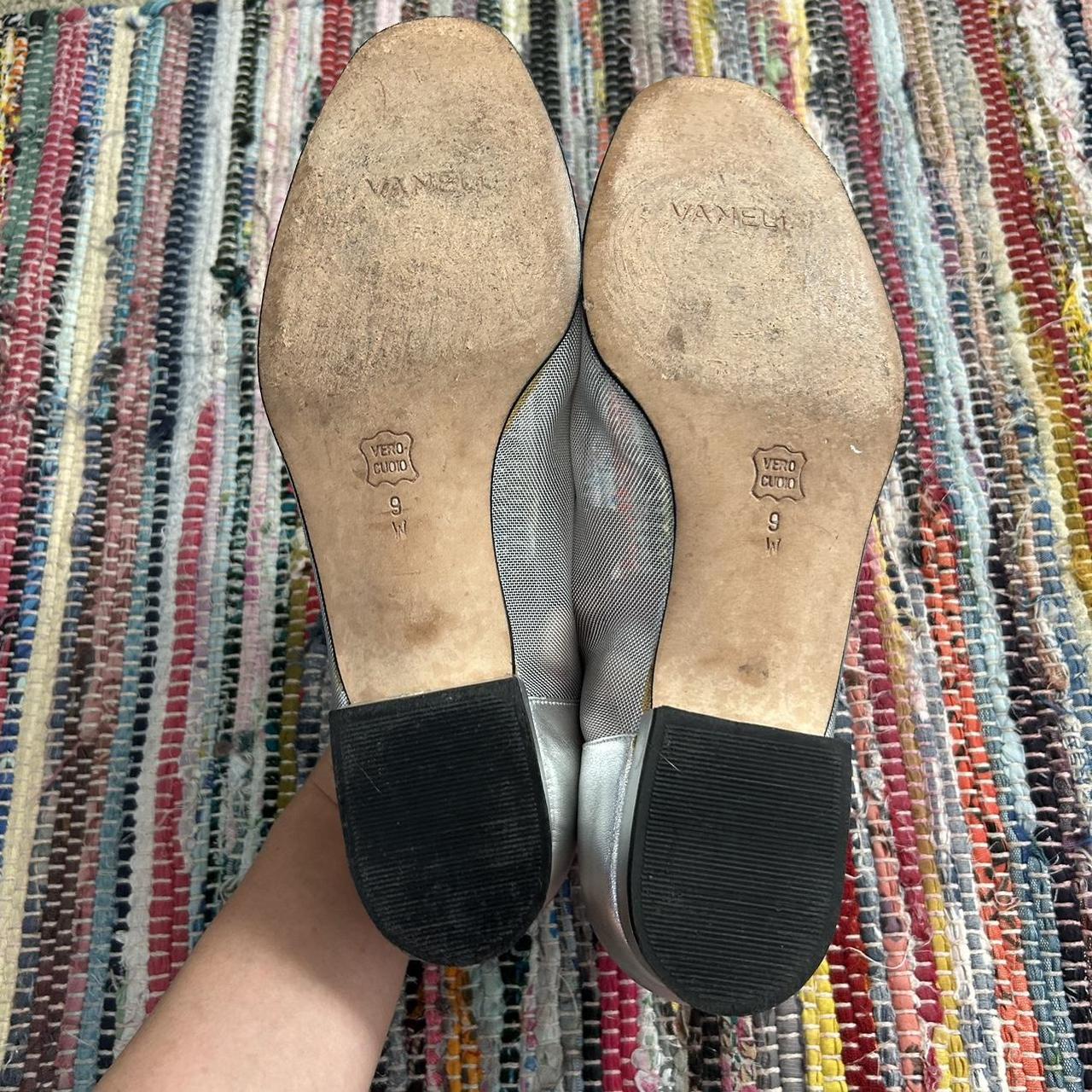 Vaneli metallic silver ballet slip on flats with... - Depop