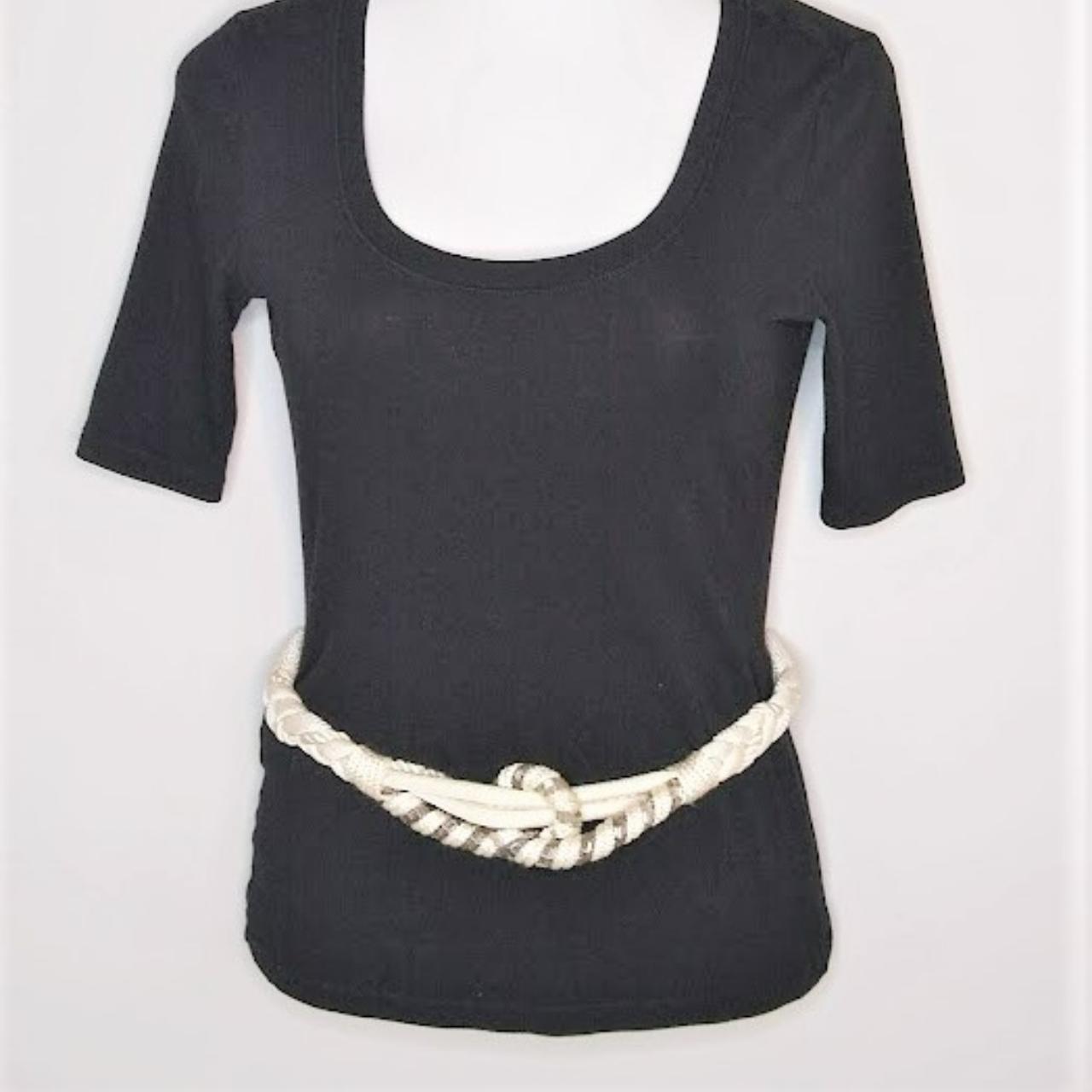 Vintage Leather Shop 1980's White and Silver Knotted... Depop