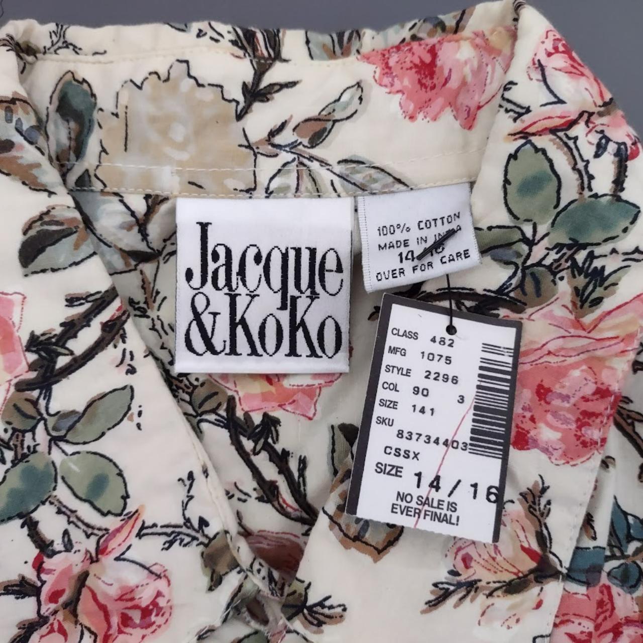 Vintage 1980s Jacque & KoKo Cotton Floral Button-up... - Depop