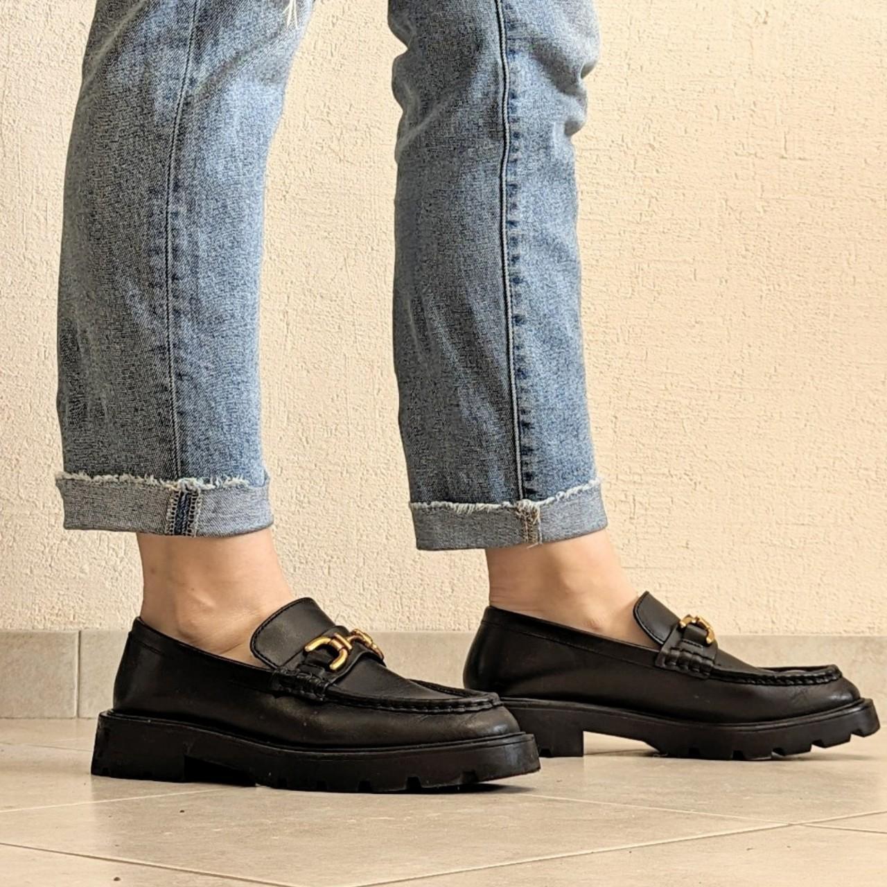 treaded sole loafers zara