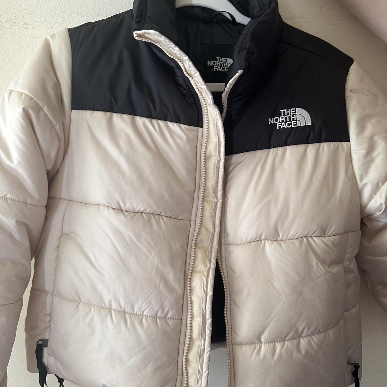 The North Face Women's Cream and Black Jacket | Depop