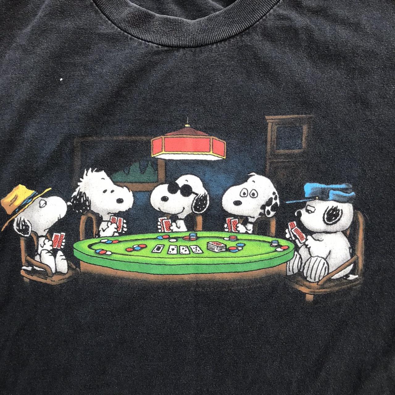 Vintage Snoopy Poker Game T-Shirt Mens Size M... - Depop