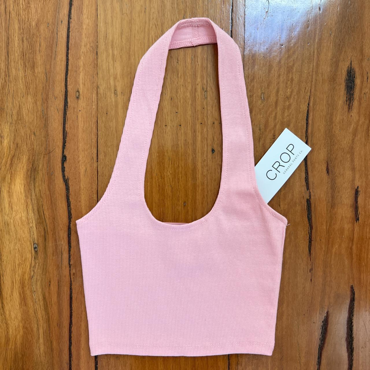 general pants co halter neck rib crop top mini in... Depop