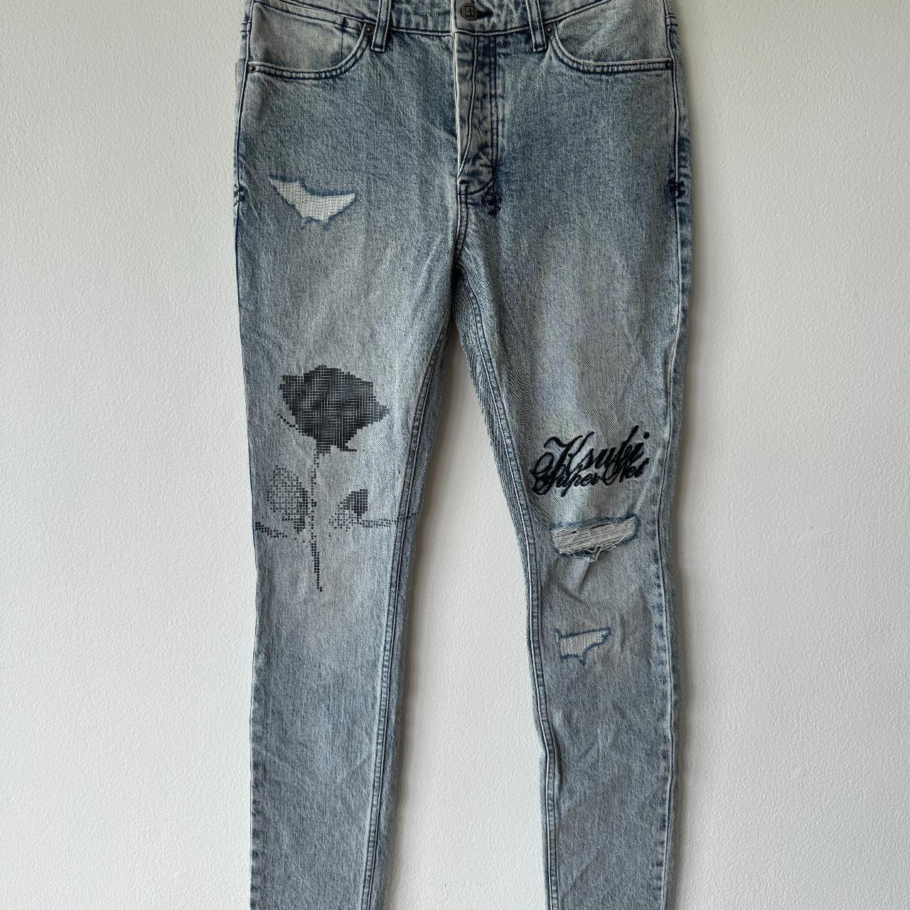 new Ksubi mens denim jean 32 skinny Van Winkle pixel... - Depop