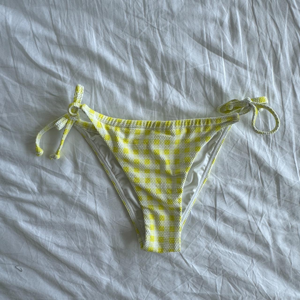 the hidden way daffodil lemon gingham yellow bikini... - Depop