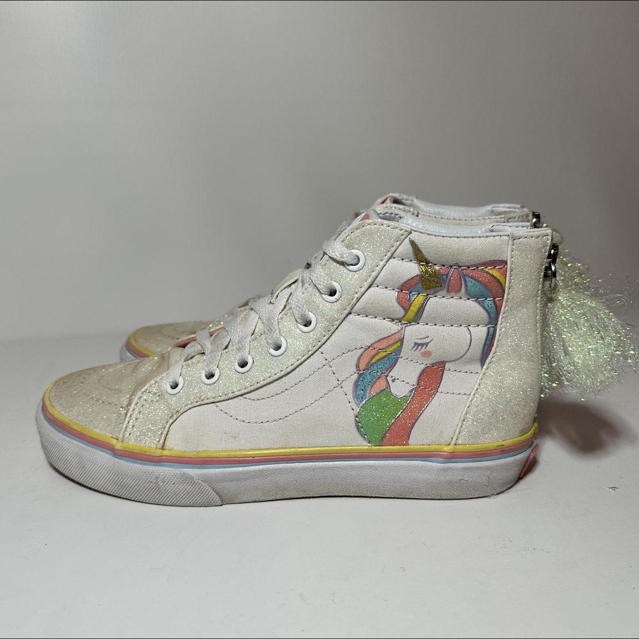 VANS Sk8 Hi Zip Rainbow Unicorn Glitter Sneakers